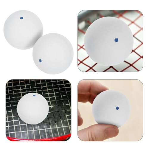 Single Dot Rubber Squash Training Balls 2pcs for Beginners, Hand-Eye Coordination Practice, Indoor and Outdoor Bounce Reaction Trainer