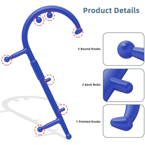 KEINE MARKE Massage Trigger Point Cane Body Deep Tissue Handheld Back, Neck, Shoulder, Leg and Feet Massager Rod, Muscle Release Tool Self Massage Hook Cane for Women & Men (Upgraded Blue)