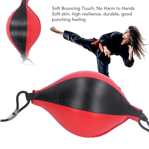 Double End Striking Punching Bag Kit, PU Leather Double End Boxing Speed Bag with Adjustable Cords, Boxing Ball for, and Hand Eye Coordination Training