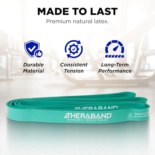 THERABAND High Resistance Band, Medium Elastic Super Band for Full Body Workouts, Physical Therapy, Strength Training, Durable 41” Loop Exercise Band, 25 lb Resistance - size: Medium (25 lbs)