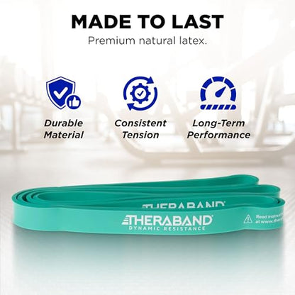 THERABAND High Resistance Band, Medium Elastic Super Band for Full Body Workouts, Physical Therapy, Strength Training, Durable 41” Loop Exercise Band, 25 lb Resistance - size: Medium (25 lbs)