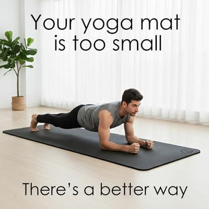 Extra Large Yoga Mat XL, Wide and Long, Extra Thick Non Slip Exercise Mat - color: Black, size: 6mm
