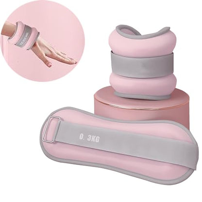 1 Pair 0.66 lbs Adjustable Men's and Women's Hand and Ankle Weights Wrist Weights for Yoga, Walking, Aerobics, Dance Exercise and Other Fitness Exercises (Pink)