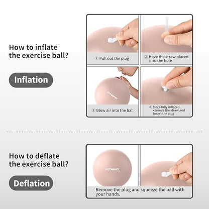 FITMIND_Pilates Ball 10 Inch Anti-Burst Slip Resistant Mini Yoga Ball for Fitness, Core Training, Physical Therapy, Balance, Stability, Stretching 200kg 440lbs Capacity