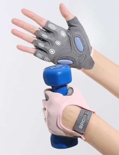 Women Workout Gloves Protection Dumbbell Glove Lightweight Breathable Glove - color: Pink, size: Small