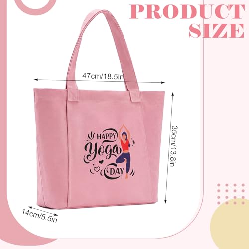 2 Pack Yoga Mat Bags Tote Canvas Gym Tote Bags Gift for Women Pilates Mat Carrier Carryall Shoulder Bag for Office, Workout, Pilates, Travel, Beach and Gym Gift for Yoga Lover Mothers Day