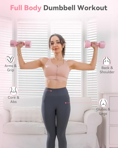2-in-1 Adjustable Dumbbell & Kettlebell Set for Women (1.1-12.1 lbs), Quick-Change Free Weights for Home Gym, Pilates & Full Body Workout - color: Black, style: Pair