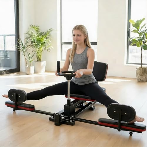 Heavy-Duty Steel Split Machine, 400lbs Leg Press, 240°Rotation Abductor Calf Stretcher for Home/Gym/Dance Studio, Portable Gym Equipment for Women/Dancers/Yoga