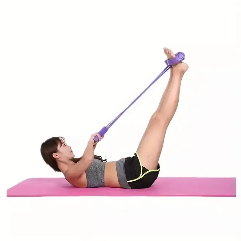21 Fitness Resistance Bands Set with 4 Tube Pedal Ankle Puller - Multifunction Tension Rope for Abdomen Waist Arm Leg Stretching, Sit-Up Assistance Elastic Strength Bands with Handles