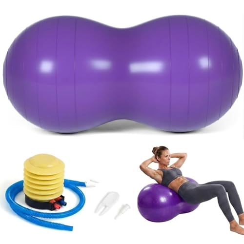 Peanut Ball for Kids Therapy,Anti-burst Exercise Ball With Pump 90x45cm Yoga Ball Gym Quality Fitness Ball for Pregnancy Birth Exercise Physical Therapy, for Child Training, Women, Men