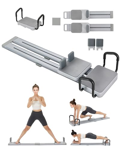 Pilates Board, 8-in-1 Pilates Equipment, Multifunctional Pilates Reformer Ab Machine for Home Workout, Full Body Workout Machine, Rowing Machine, Ski Machine for Exercise, Core Strengthening & Fitness
