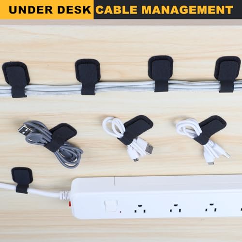 SummerBrite Under Desk Cable Management, Reusable Wire Organizers, 40 Pack - color: Black-40pcs