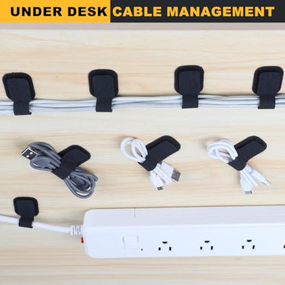 SummerBrite Under Desk Cable Management, Reusable Wire Organizers, 40 Pack - color: Black-40pcs