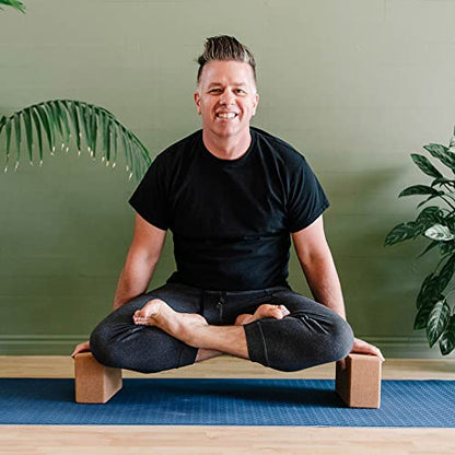 Hugger Mugger Cork Yoga Block - Naturally Grippy Texture, Durable, Made from Renewable Cork, Rounded Edges for Comfort, Great for Sweaty Hands BL-CORK