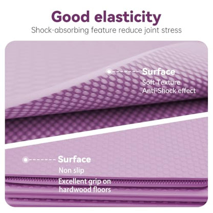 Foldable Yoga Mat Thick Non-Slip Exercise Mat - color: purple