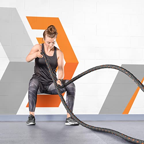 METIS Battle Ropes – Durable Fitness Ropes for Strength Training, 30ft/40ft/50ft Options – Ideal for Home Workouts & Gyms with Anti-Fray Handles - size: 40ft, style: 1.5 inch