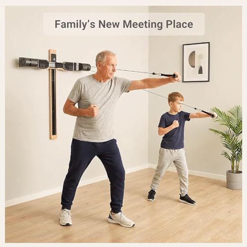 Portable All-in-One Home Gym Strength Training Equipment - Resistance Bands with Bar & Handles, Compact Base for Travel, Home & On-The-Go Workouts