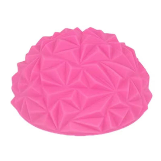 Yoga Half-Ball Trainer - Textured Hemisphere Yoga Ball 16 cm with Foot Massage Surface for Balance Training - Core Stability & Outdoor or Indoor Play - Dual Purpose Exercise & Game Equipment - color: Pink