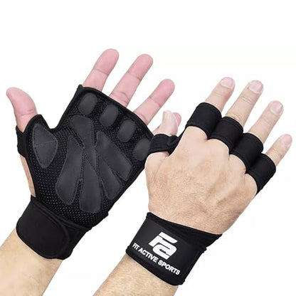 New Ventilated Weight Lifting Workout Gloves with Built-in Wrist Wraps for Men and Women - Great for Gym Fitness, Cross Training, Hand Support & Weightlifting. - size: Medium