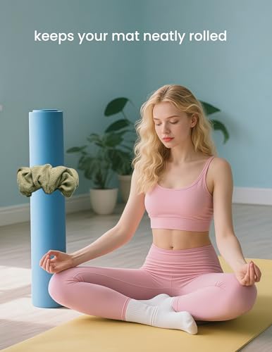 Yoga Mat Scrunchie - Holds Your Yoga Mat in Style - Durable & Elasticity Fabric - Fits All Standard Yoga Mats (mat not included) - color: Light Green