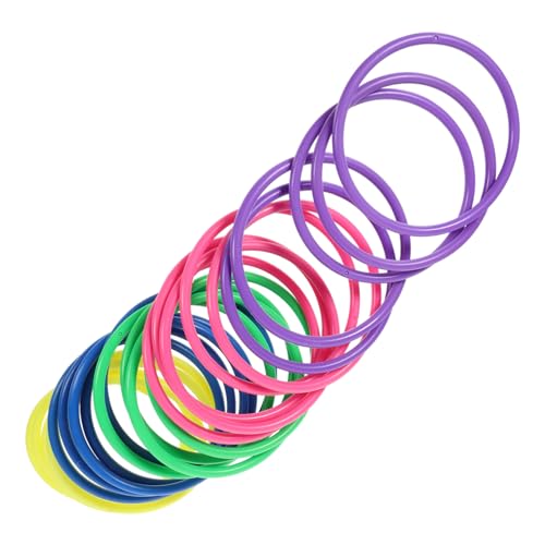 24Pcs Agility Ring Toss Game for Adults Durable Plastic Rings for Outdoor Building Coordination Play for Carnival Parties and Backyard Games