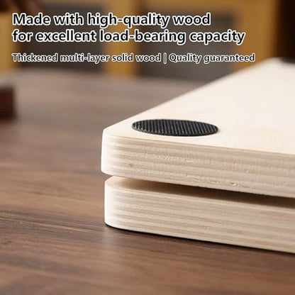 Foldable Wood Slant Boards for Exercise, 39.5x29.5x4cm Calf Stretch Board with Adjustable Leg Extender Plate for Pilates, Yoga, Fitness, Workout