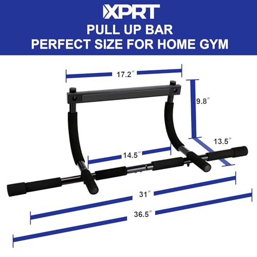 Doorway Pull Up Bar - Heavy Duty 300lb Capacity Multi-Grip Chin Up Bar for Home Gym, Upper Body Workout Equipment with Comfortable Foam Grips