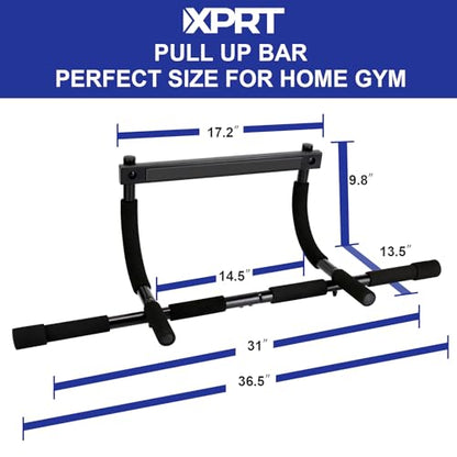 Doorway Pull Up Bar - Heavy Duty 300lb Capacity Multi-Grip Chin Up Bar for Home Gym, Upper Body Workout Equipment with Comfortable Foam Grips