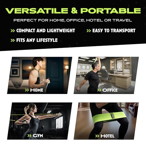 Ex Kit Home Gym Equipment with Carry Bag - 10Pcs Resistance Bands Kit with Handles, Door Anchor, Jump Rope, Booty Bands & More – Full Body Workout Bands Set for Strength, Cardio & Flexibility