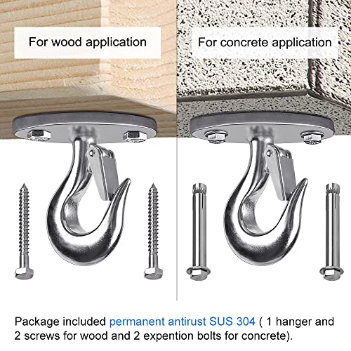 Dolibest Ceiling Anchor Mount for Yoga Swing Suspension, Resistance Band Wall Anchor, Body Weight Strength Training Systems, 2000LB Capacity, Stainless Steel,1PCS