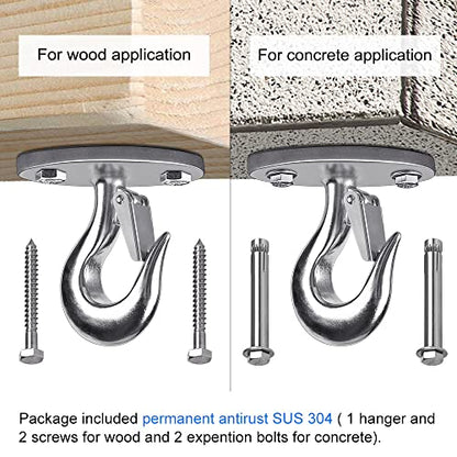 Dolibest Ceiling Anchor Mount for Yoga Swing Suspension, Resistance Band Wall Anchor, Body Weight Strength Training Systems, 2000LB Capacity, Stainless Steel,1PCS