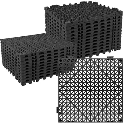 ToLanbbt Modular Interlocking Cushion 24P 11.8" x 11.8" Interlocking Rubber Floor Drain Holes Non-Slip Splicing Drainage Mats for Deck, Shower, Kitchen, Drain Pool, Sauna Bath, Indoor Outdoor (Black) - size: 24 PCS