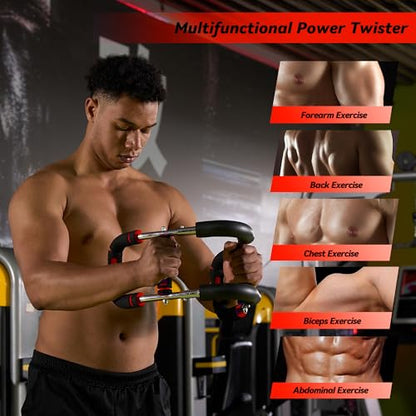 Twister Arm Trainer, Adjustable Chest Workout Equipment with 6 Resistance Levels Springs (30-160 Lbs), Arm Trainer for Men & Women, Detachable Home Gym Fitness Trainer with Anti-Slip Handles - color: Red 30-60, 90-120, 120-160 lbs