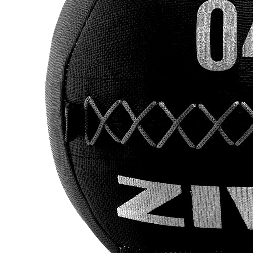 ZIVA ZVO Premium Soft Wall Ball - Elite Level, Commercial Grade Textured Synthetic Leather, Hard-Wearing Reinforced Stitching Weighted Medicine Slam for Strength Conditioning Workout - Avail 4-20lbs