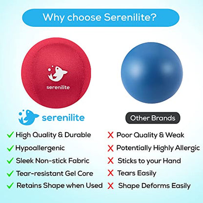 Serenilite Stress Balls for Adults, Squeeze Ball for Hand Therapy, Stress Ball, Hand Exercisers for Therapy & Grip Strengthening, Physical Therapy Balls, Hand Grip Strengthener.
