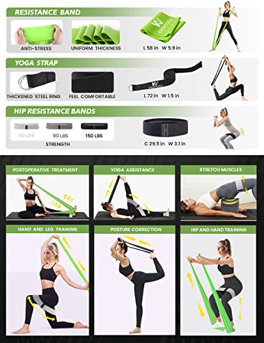 Yoga Starter Kit 12 in 1 - Yoga Set Include Yoga Mat, Foam Roller, 4 Resistance Bands, Yoga Blocks 2 Pack with Strap, 2 Peanut Massage Balls, Yoga kit and Sets for Beginners - style: BLACK