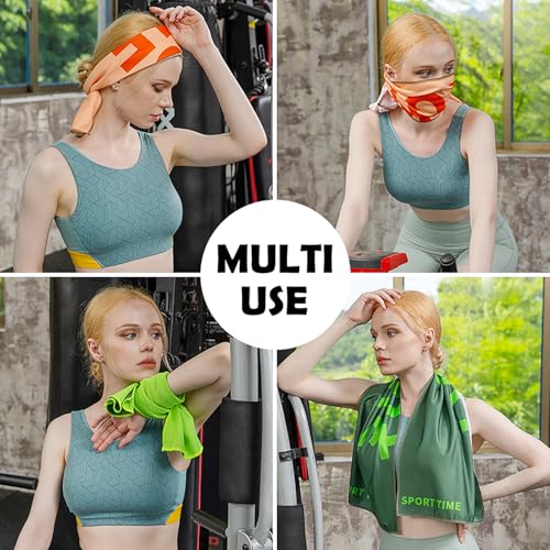 Quick Dry Cooling Towel - Fast Drying Ultra Soft Workout Sweat Towels - Cool Towel Essential for Yoga, Gym, Sports,Running and Beach (Orange)