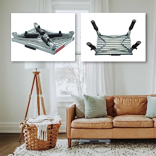 Homeon Wheels RV Step Stool, Adjustable Height Aluminum Folding Platform with Non-Slip Rubber Feet, Reflective Stripe, Handle, RV T Level, for Trailer, Truck, Outdoor - color: Slivergray