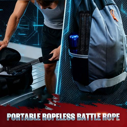 Adjustable Weight Ropeless Battle Ropes – Quiet, Beginner-Friendly Home Gym System for Men & Women, Portable Training Equipment for Strength, HIIT & Full-Body Workouts (Black)