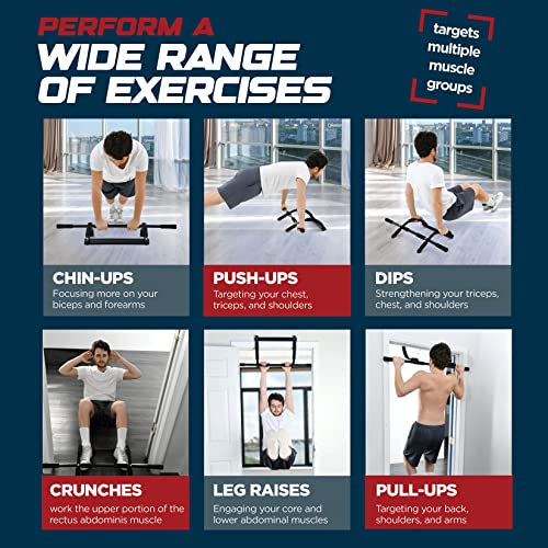 Sagler Pull up bar Doorway Heavy Duty Chin up bar Trainer for Home Gym Doorway Pull up bar or dip bar