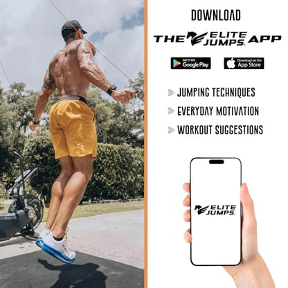 Elite Jumps | 6mm PVC Jump Ropes for Fitness | Indoor/Outdoor Adjustable Boxing Jump Rope w/Unbreakable Handles with Jump Rope Mat- Large Format Indoor/Outdoor Non Slip Mat - Home Workout Exercise Mat