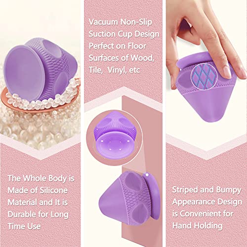 Myofascial Release Tool Mountable Massager Pressure Point Knobble Massage Tool Muscle Back Knot Remover Trigger Point Ball Self Deep Tissue Massage Tools for Neck, Shoulder, Feet with Suction Cup - color: Purple