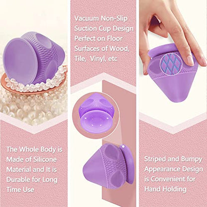 Myofascial Release Tool Mountable Massager Pressure Point Knobble Massage Tool Muscle Back Knot Remover Trigger Point Ball Self Deep Tissue Massage Tools for Neck, Shoulder, Feet with Suction Cup - color: Purple