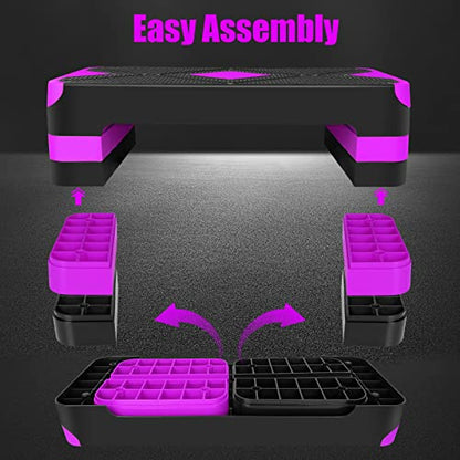 Adjustable Exercise Workout Aerobic Stepper Step Platform Trainer