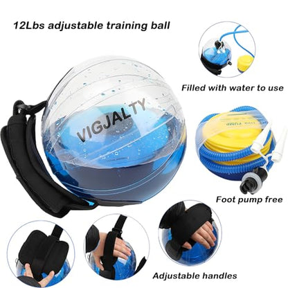 6.5Inch & 8Inch Aqua Ball Bundle | Live Weights for Instability Training & Dynamic Resistance | Full Body Workout Set for Home Gym, Functional Training & Muscle Growth