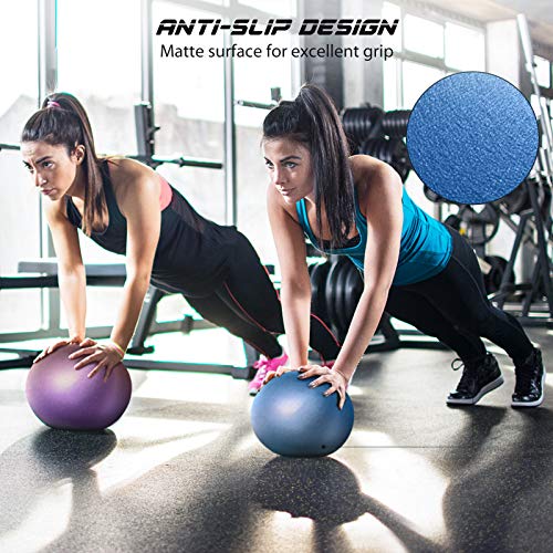 Cikyner Soft Pilates Ball, Small Exercise Ball 9 Inch Mini Gym Ball with Inflatable Straw, Suitable for Pilates, Yoga, Full Body Training, Physical Therapy and Balance improving at Home, Gym & Office - color: Purple