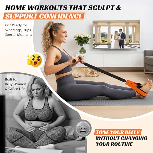 Multifunction Pedal Resistance Band with Handle, Upgraded Exercise Equipment with Soft Foot Pedal for Sit Up & Full-Body Home Gym Workouts, Core/ABS Training, Pilates, Yoga & Physical Therapy - style: 1-Orange-60LBS