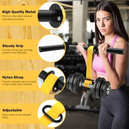 Forearm Strengthener and Wrist Roller,Forearm Trainer with Thicker Handle and Adjustable Strap,Grip Strength Trainer for Hand, Wrist