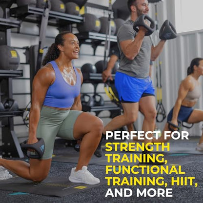 TRX YBell Pro Series 3-in-1 Dumbbell, Kettlebell and Push Up Stand Workout Equipment | Commercial Grade Powder Coated Surface | Perfect for Strength Training & Conditioning Workouts - size: 40 lbs