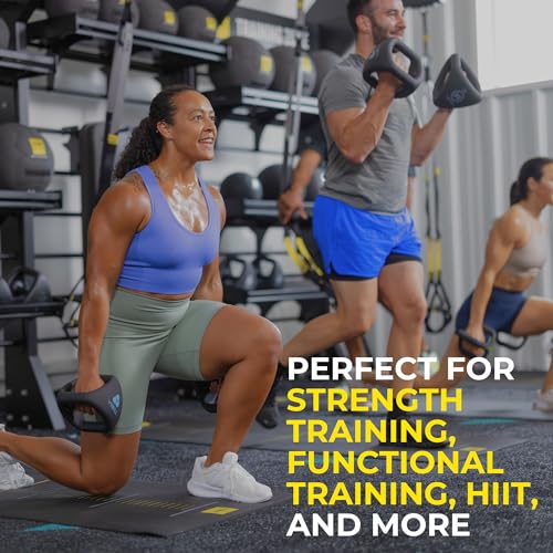 TRX YBell Pro Series 3-in-1 Dumbbell, Kettlebell and Push Up Stand Workout Equipment | Commercial Grade Powder Coated Surface | Perfect for Strength Training & Conditioning Workouts - size: 26 lbs